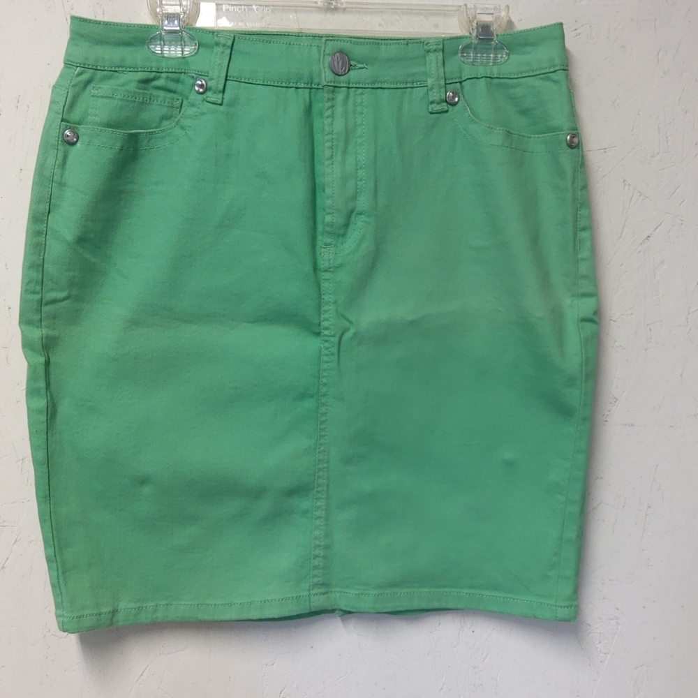 Nine West Jeans Kelly Green Stretch Jean Skirt